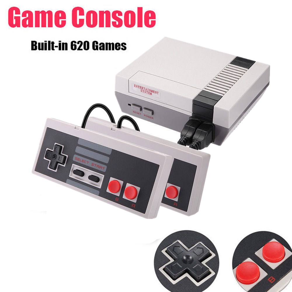 Mini Vintage Retro TV Game Console Classic 620 Builtin Games With 2