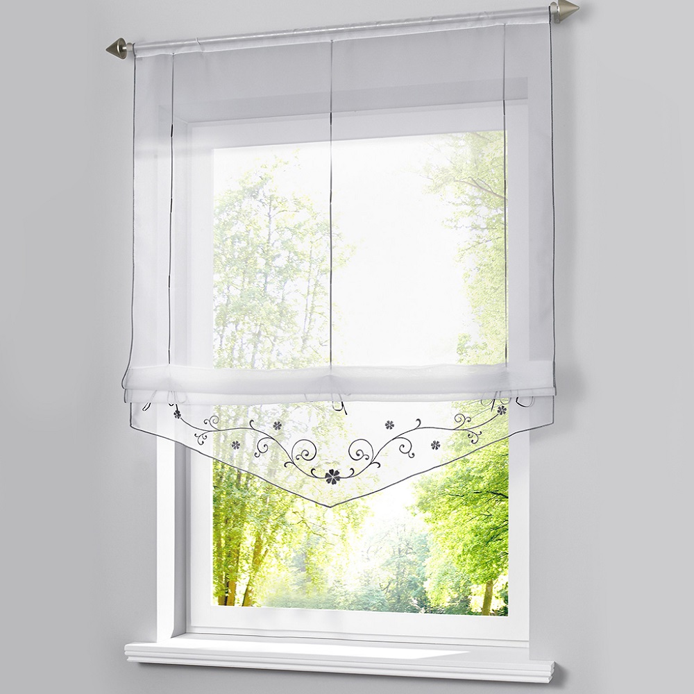 1piece Roman Blind Gauze Curtain Organza Panel Blinds Sheer For