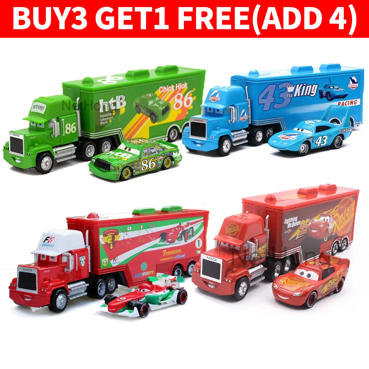 Disney Pixar Cars Lightning McQueen Jackson Storm Mack Hauler