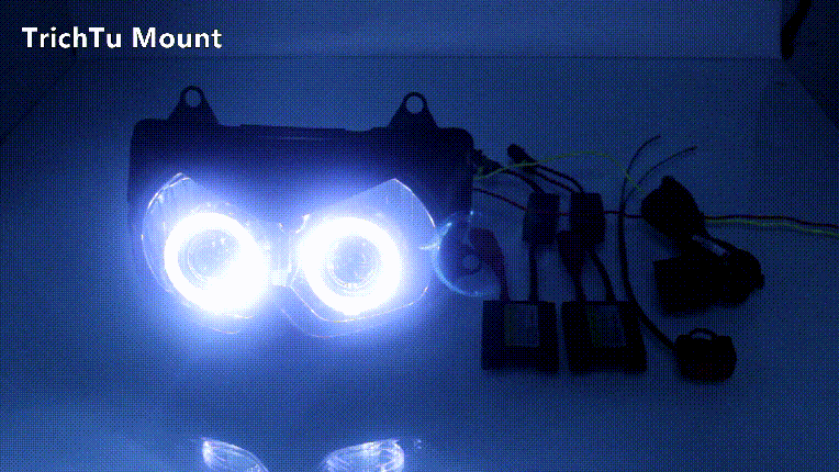 Front Headlight Assembly w/Angel Devil Eye For Kawasaki