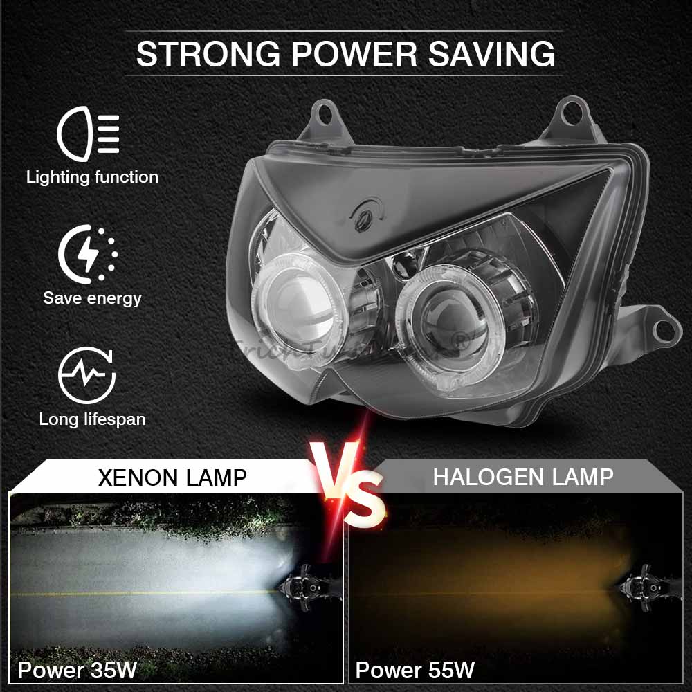 Front Headlight Assembly w/Angel Devil Eye For Kawasaki