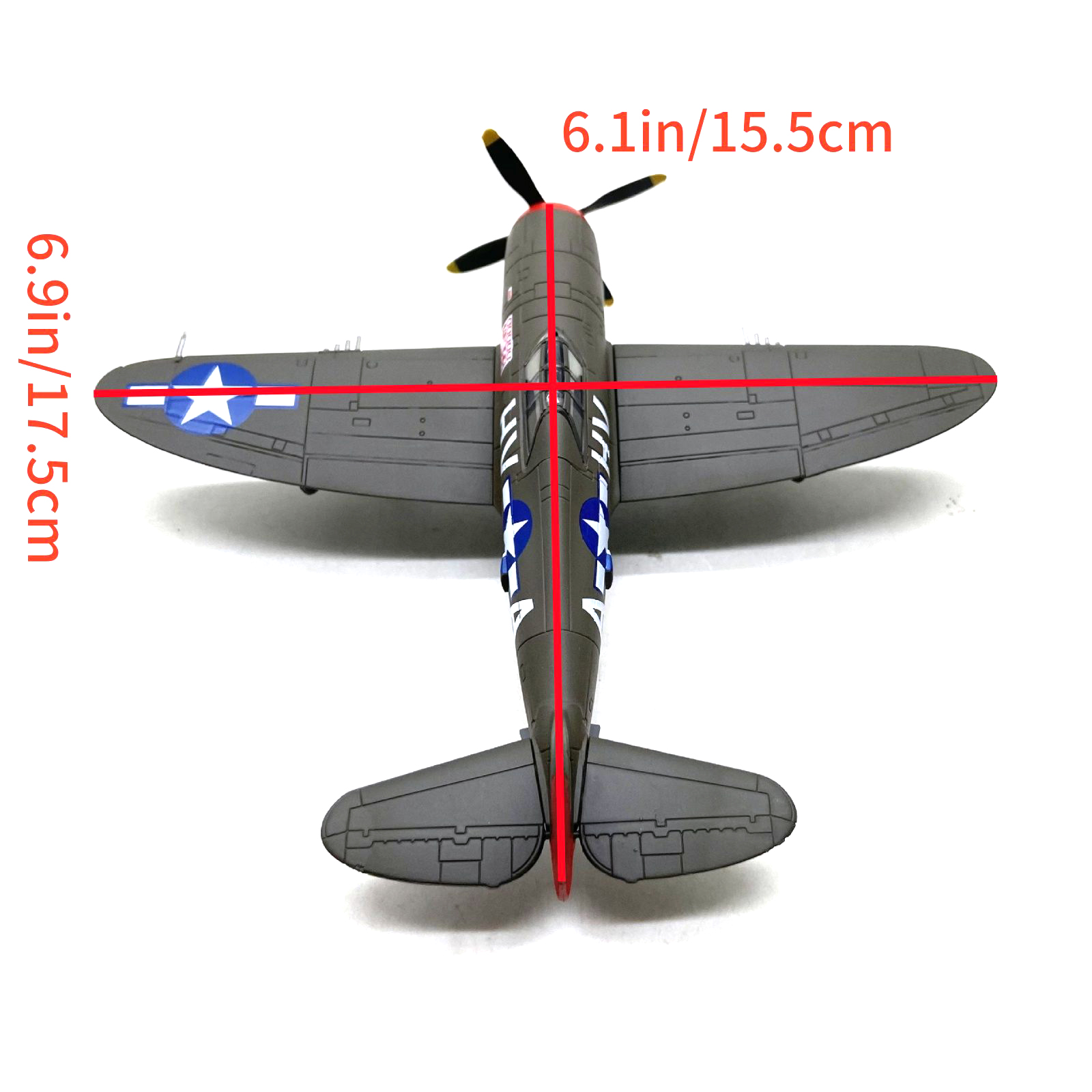 WWII USAAF P-47 Thunderbolt Diecast Model 1:72 15.5cm Alloy