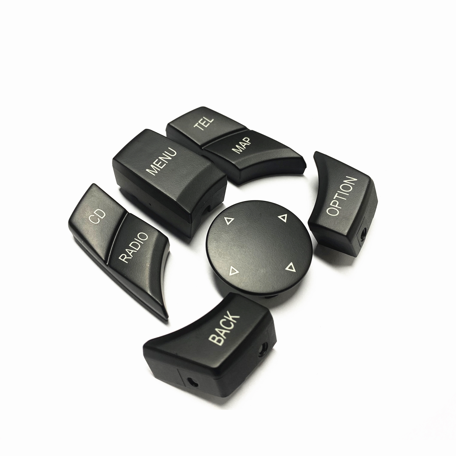For BMW 1 3 5 Series E90 E84 Black Center Console Media Switch Button Cover  Cap
