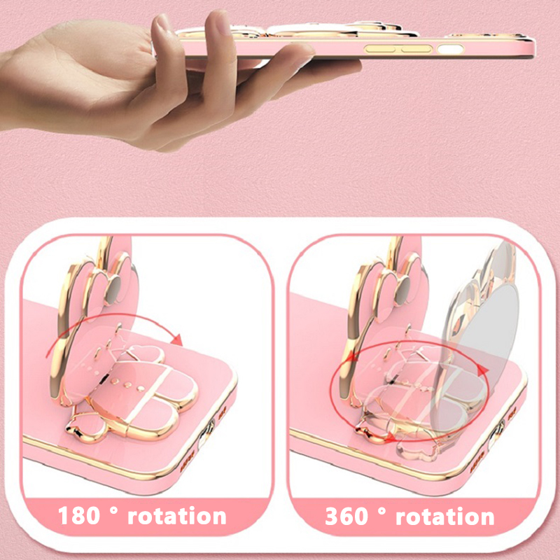 For iPhone 14 Pro Max 13 12 11 XS XR Cartoon Rabbit Invisible