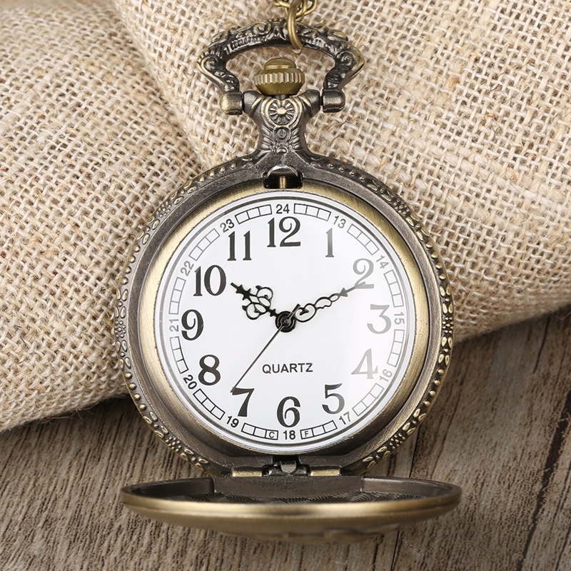 Steampunk Pocket Watch - President Seal Design, Quartz Movement, Full Hunter Case