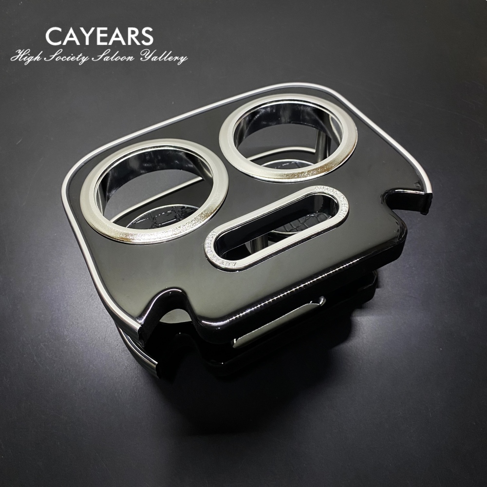 Chrome Piano Black Cup Holder VIP Car Center Desk Table Fit For