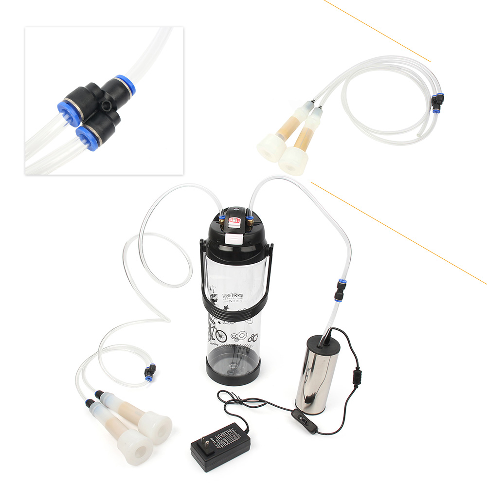 3L Barrel Manual Milking Machine Cow Milker Portable Vacuum Pump Bucket Kit
