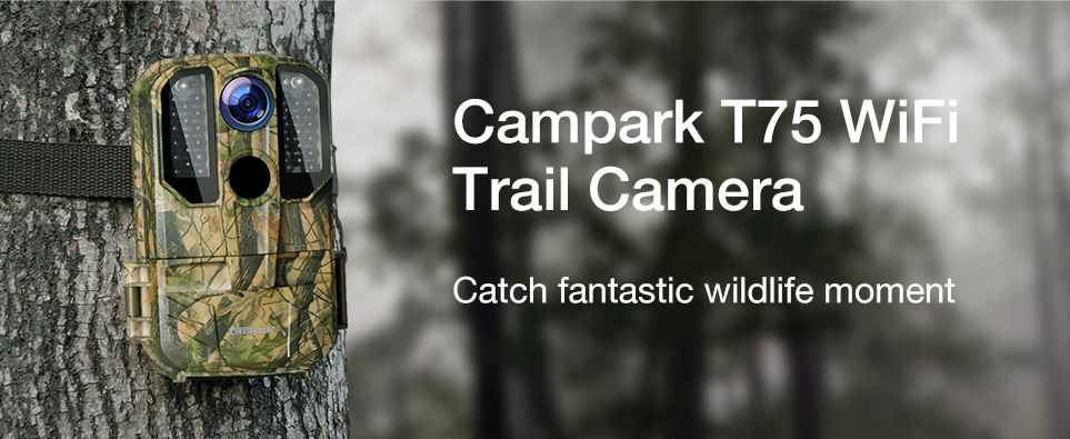Campark WiFi Bluetooth Wildkamera 4K 30MP IR Nachtsicht Überwachungskamera+32GSD