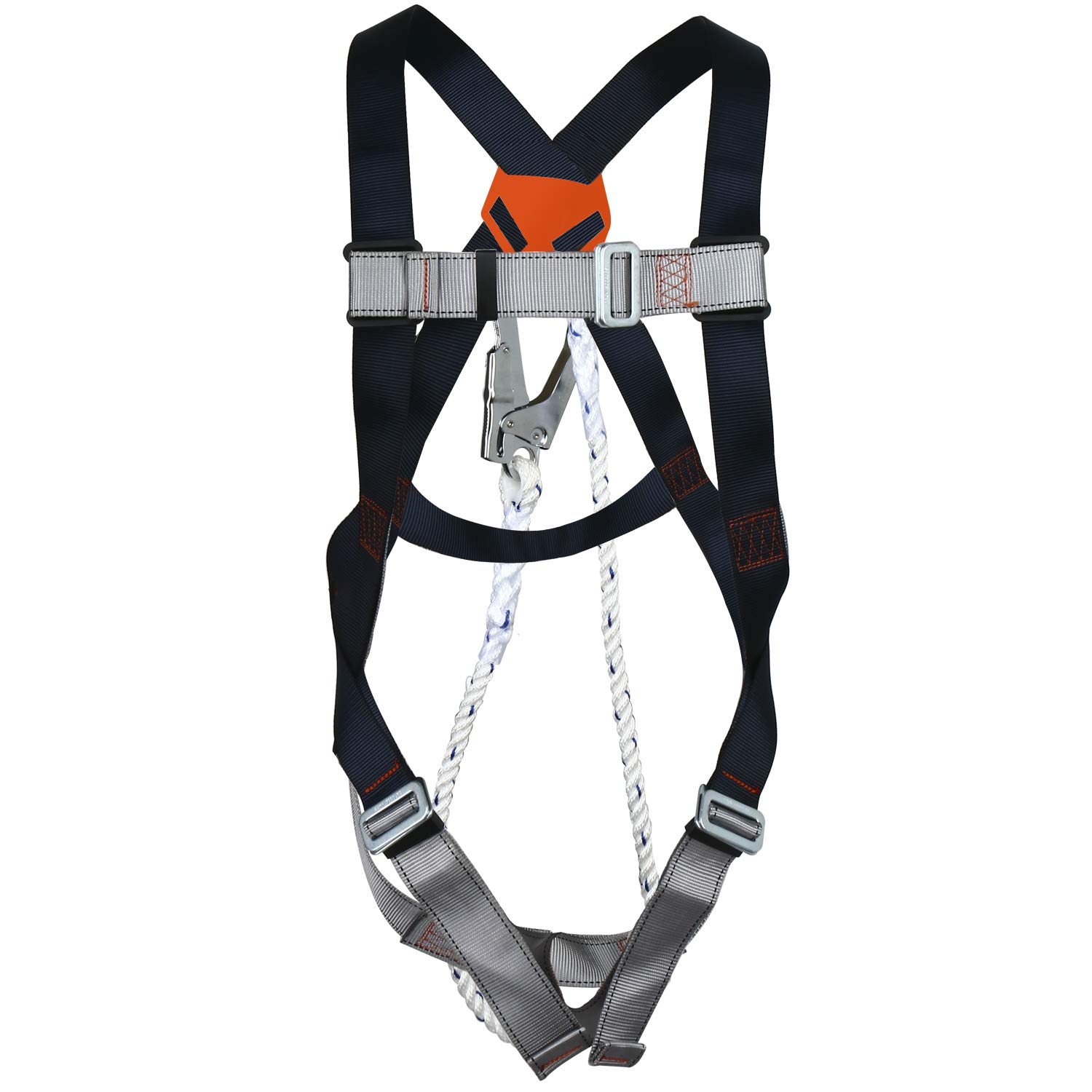 22KN Rock Climbing Fall Arrest Protection Harness Lanyard 15KN Rope Grab 