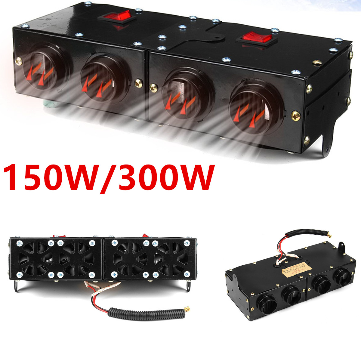 Hot 4 Hole 150W300W Two Switch 12V Car 4 Hole 150W300W Adjustable Car