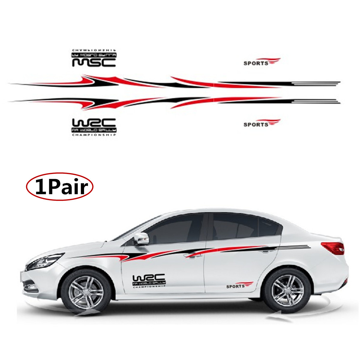 Universal Racing Stripe Graphic Sticker Auto Car Body Side Door Vinyl Decals DIY