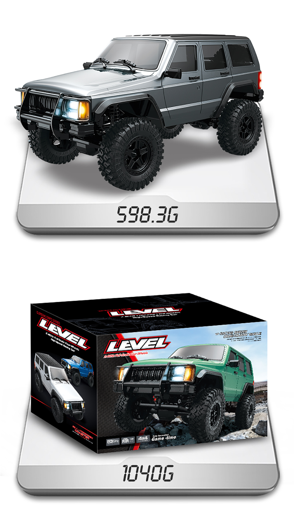 Voiture Radio Commandée Austar AX-X6 Crawler 6x6 - 1/10, 30KM/H - Vert (sans Batterie)