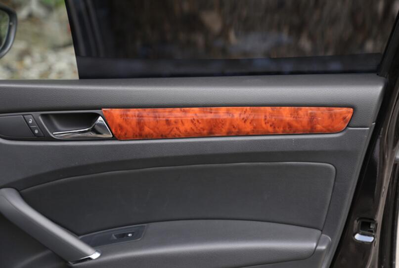 For VW Passat B7 20112014 2015 Red Wood Grain Interior Door Panel