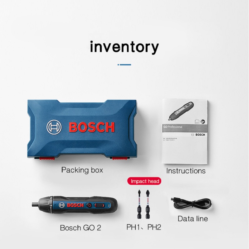 BOSCH GO 2 Kit Smart Rechargeable Cordless Screwdriver 3.6V Wireless Worktool US