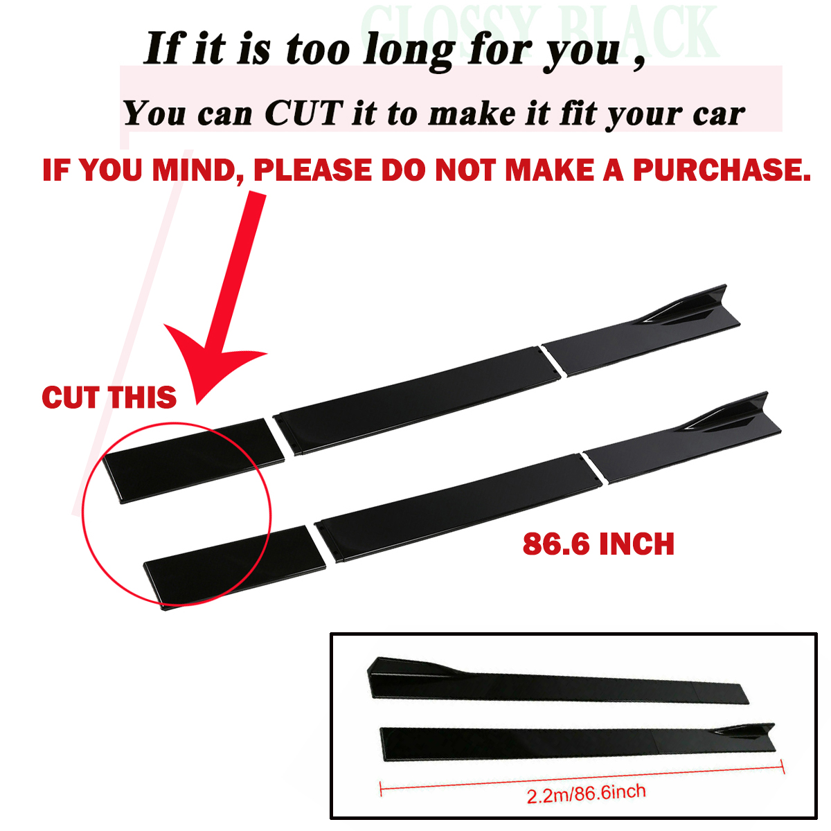 Matte Black Side Skirt Extensions For Lexus IS300/IS350 2014-2019 – ABS, Bolt-On Fit-719445