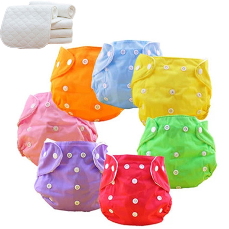 5 Diapers 5 INSERTS Adjustable Reusable Lot Baby Washable Cloth Diaper Nappies