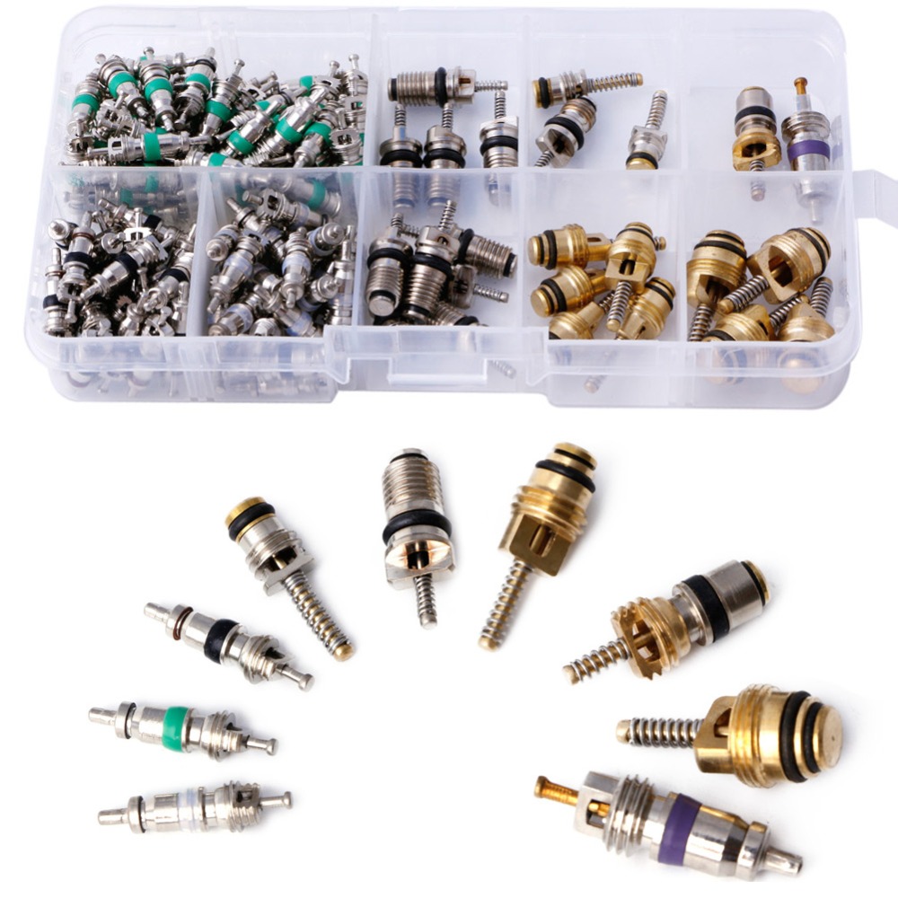 R134A Air Conditioning Valve Core Assortment - 1-Piece Automotive A/C Service Kit, Fits BMW, Ford, Toyota & More