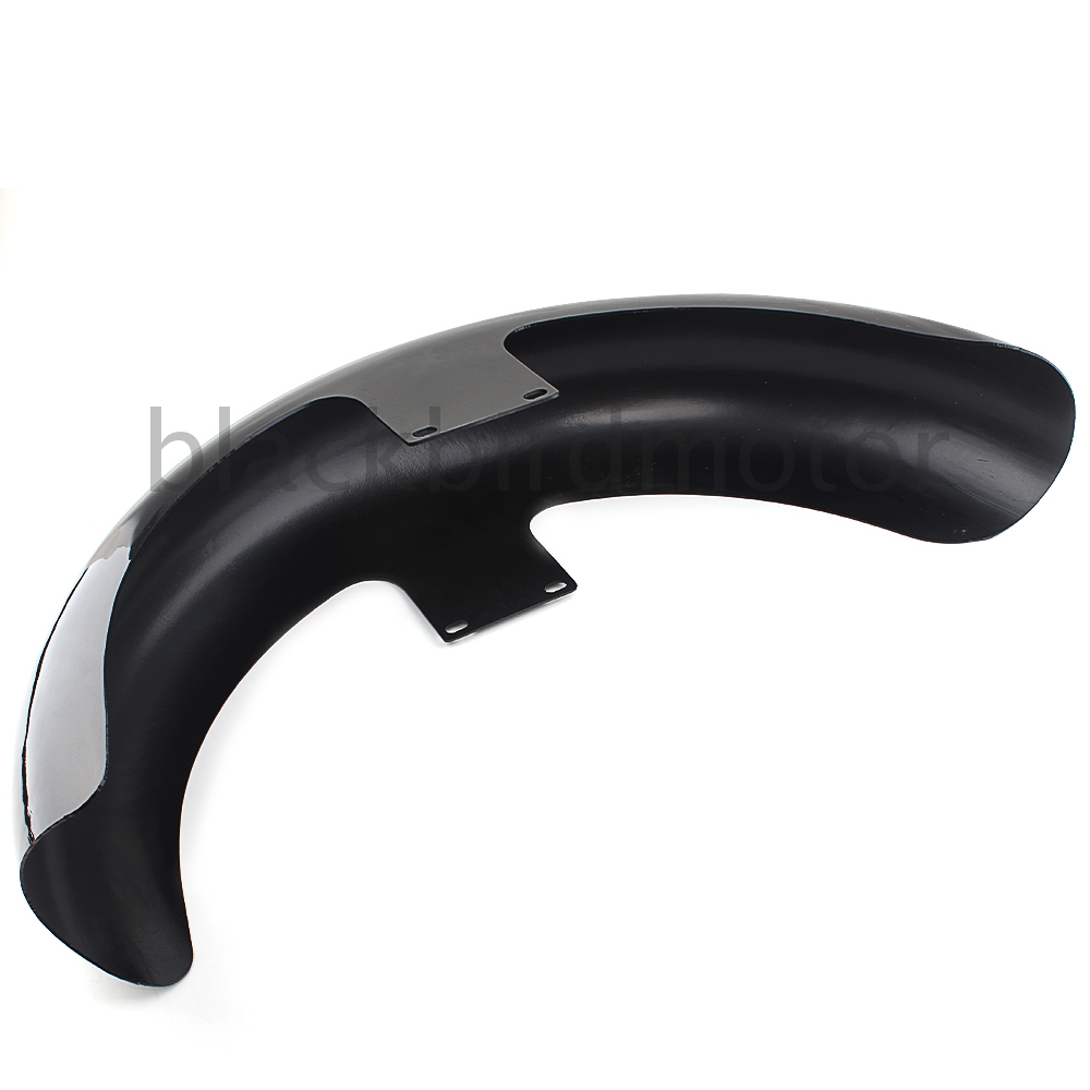 thumbnail image 2 of 19" Front Wheel Wrap Fender For Harley Touring – Vivid Black, Steel, Pre-Drilled By Trichtu Mount 2 of 5