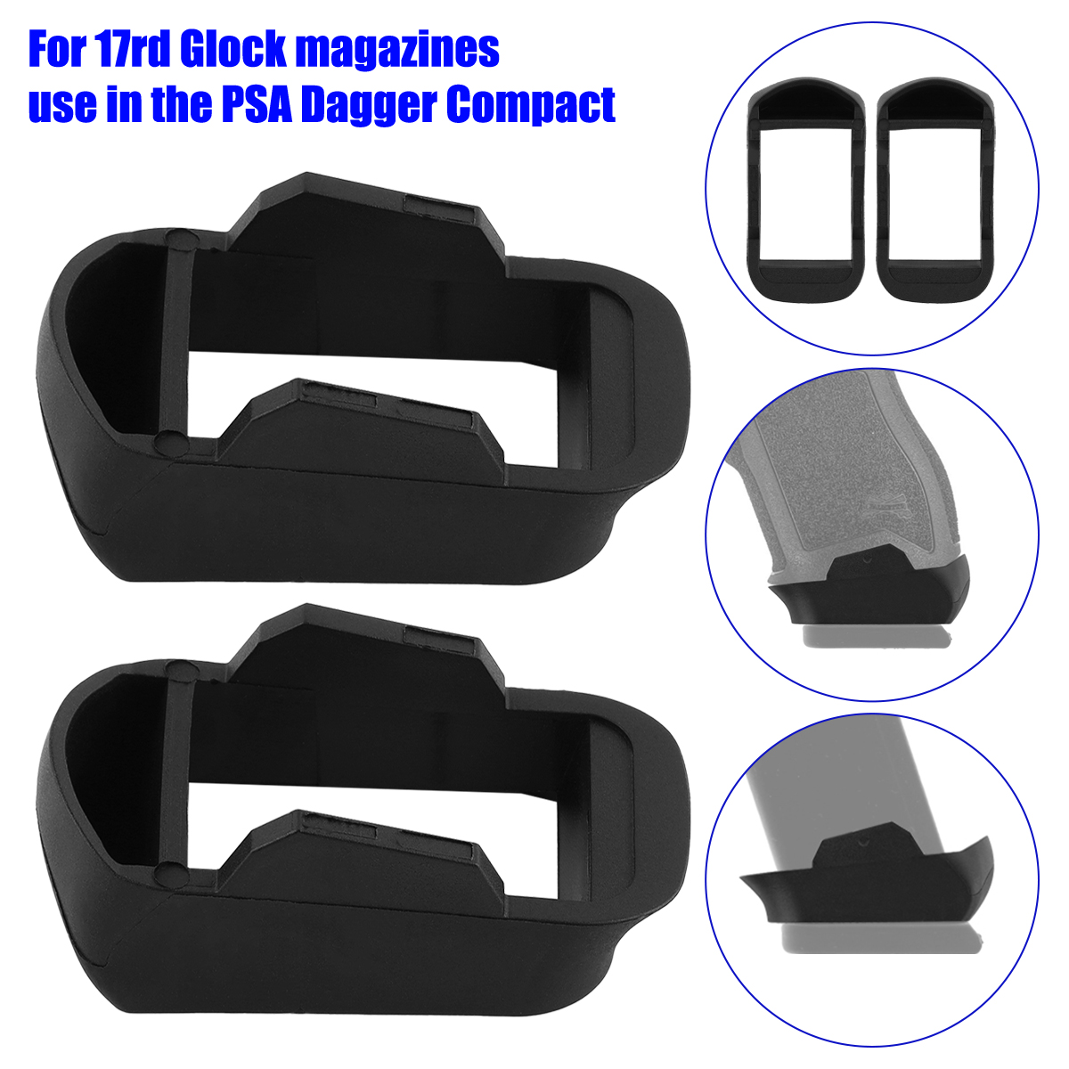 2/4PCS for Glock G17 & Pmag Magazine PSA Dagger COMPACT Mag Sleeve