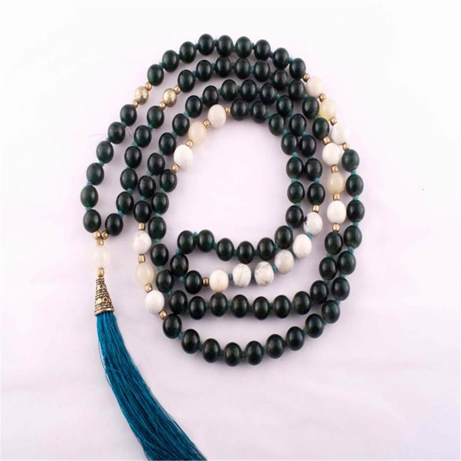 8mm Beautiful Chinese Handcraft 100/% Natural Jade Green Jade Necklaces 18”
