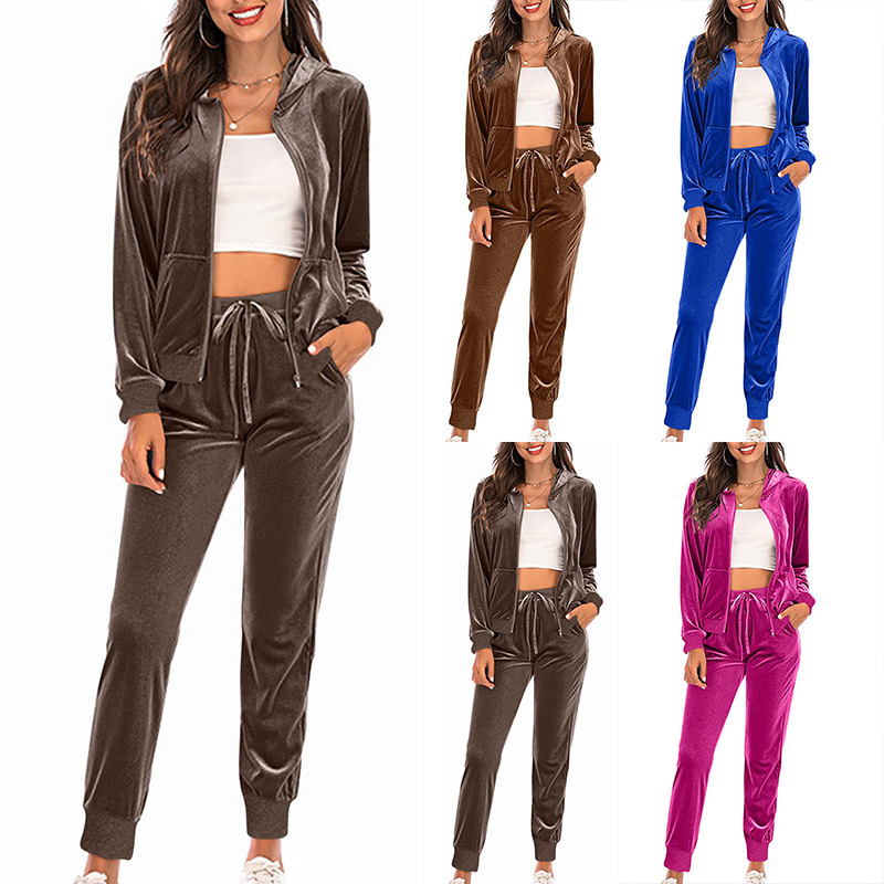トップス YXNGBRATZ Velour SET UP BLUE DEPTHS DIAMANTÉ VELOUR ZIP-THROUGH HOODIE – Juicy