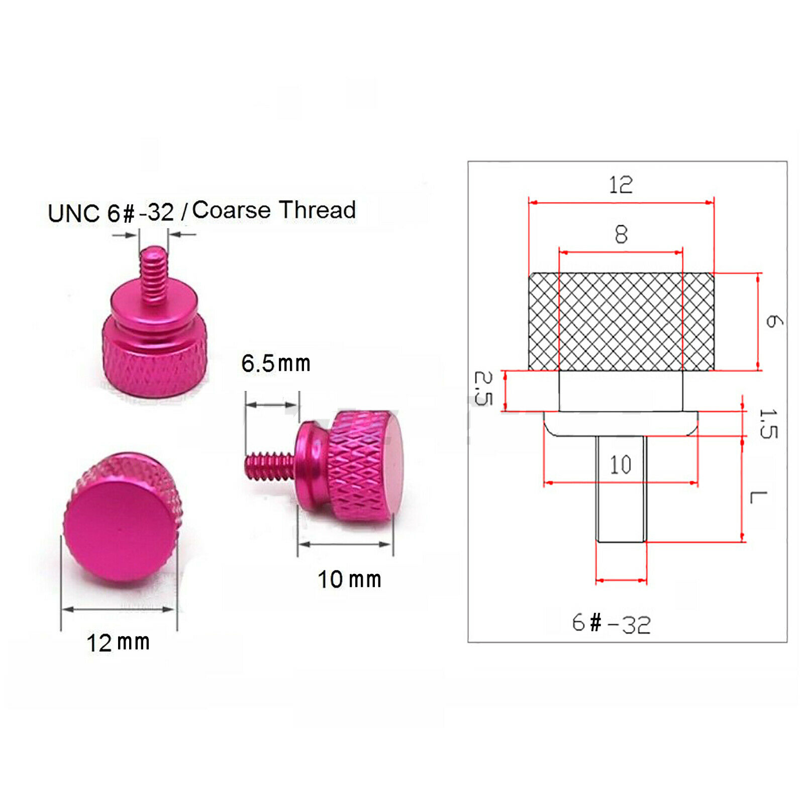 Colorful Anodized Aluminum Knurled Thumb Bolts Screws for DIY Computer