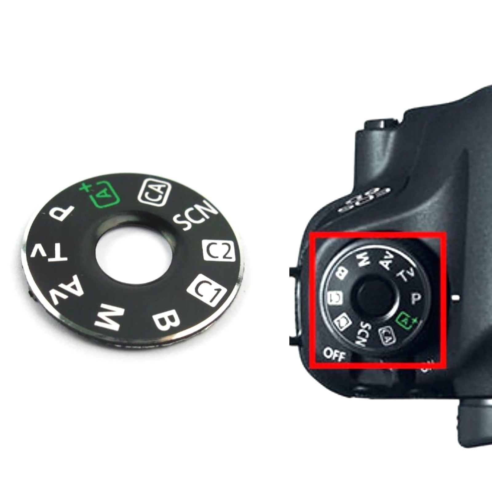 Camera Function Mode Dial Turntable Label Top Cover Button For