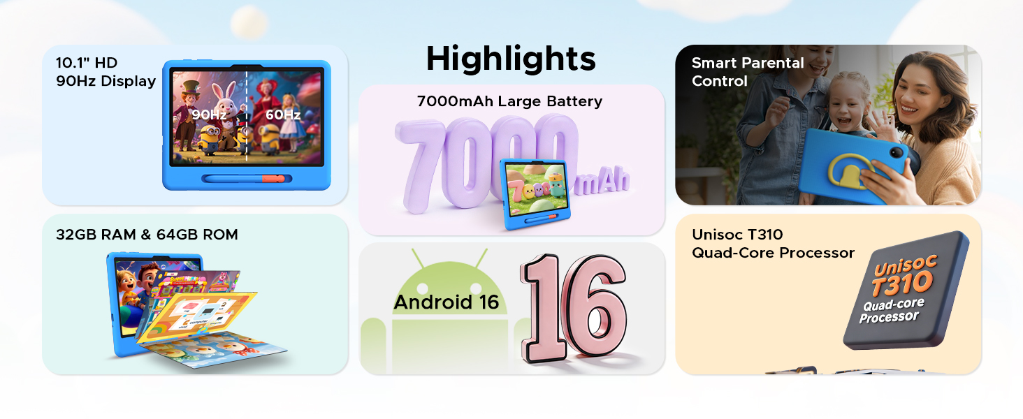POCKAM P10 Kid Android Kids Tablet 10.1 inch Tablet 32GB+64GB