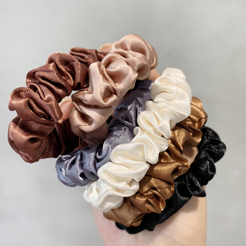 6Pcs Satin Silk Scrunchies Elastic Hair Bands Scrunchy Bobbles Hair Rope Rings