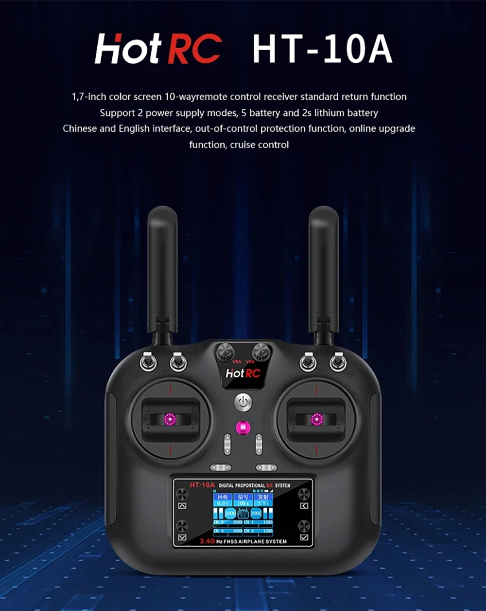 Reely GT2 EVO RC Pistoolzender 2,4 GHz Aantal Kanalen: 2 Incl Ontvanger 1302221