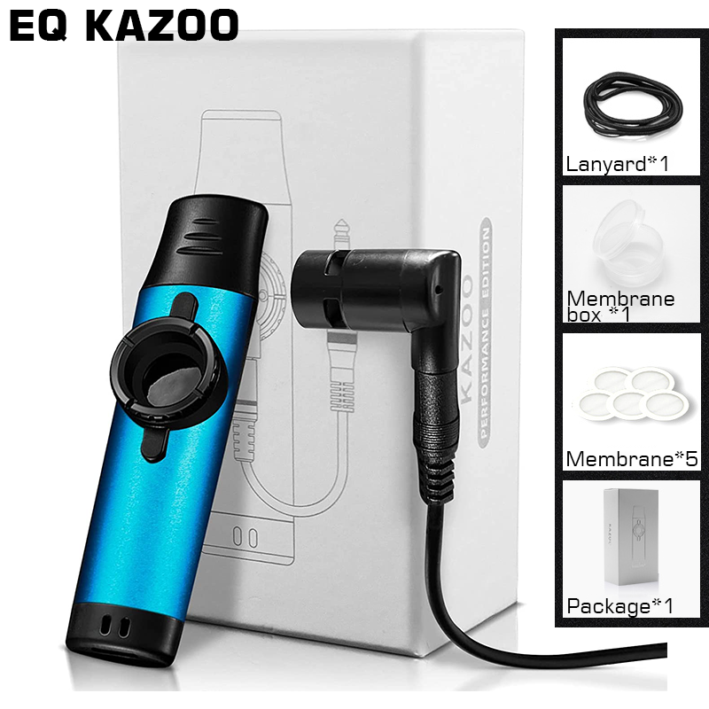 Electric Kazoo With Pickup Cable Mouth Flute EQ Harmonica Music