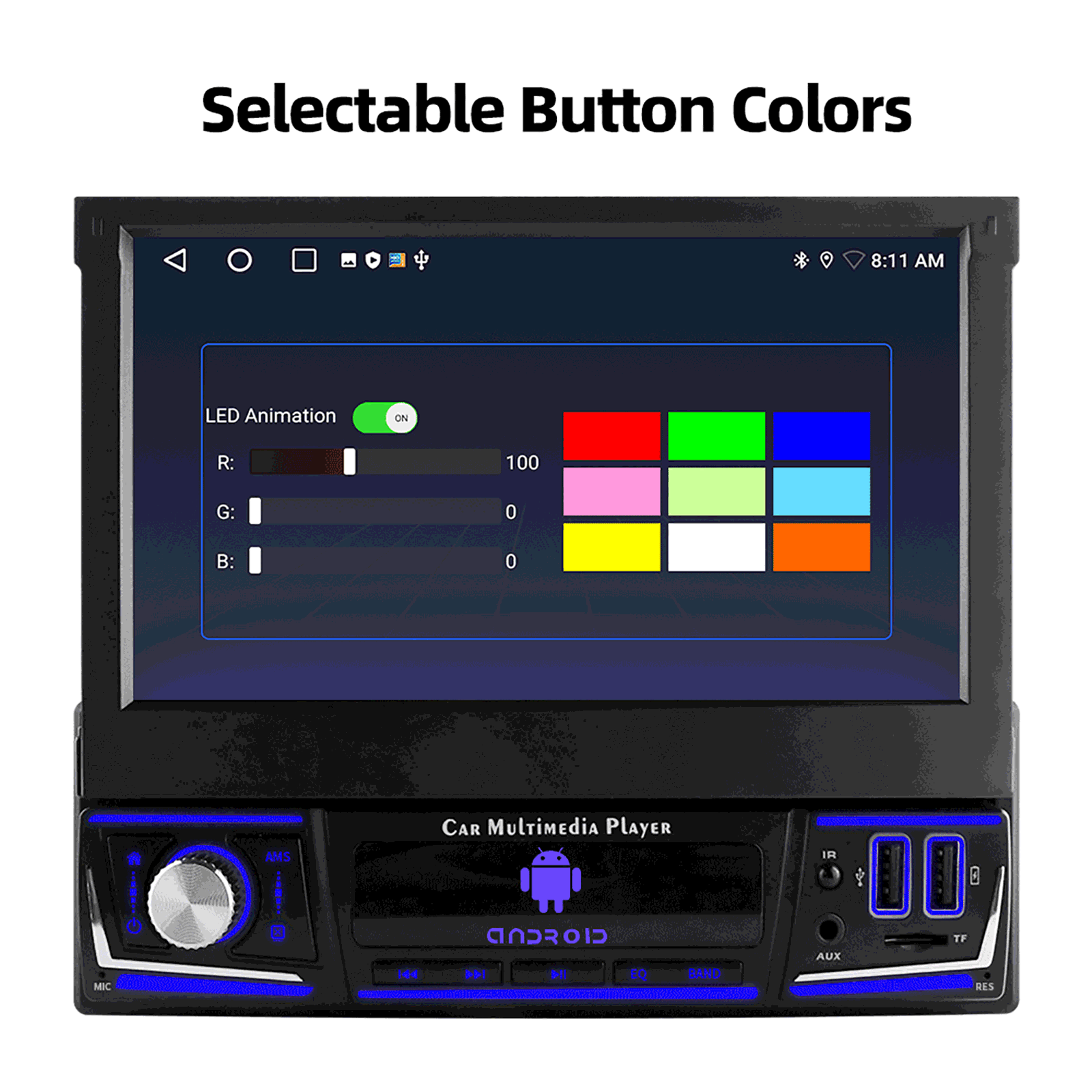 AMprime Android 13 Double Din Car Stereo With Carplay&Android Auto, 9.5'' Vertical Touch Screen Car Radio With Mirror Link GPS WiFi FM/RDS Bluetooth USB Music/Fast Charging Backup Camera