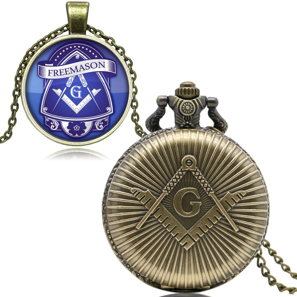 Retro Masonic Freemason G Freemasonry Pocket Watch Necklace Chain Best