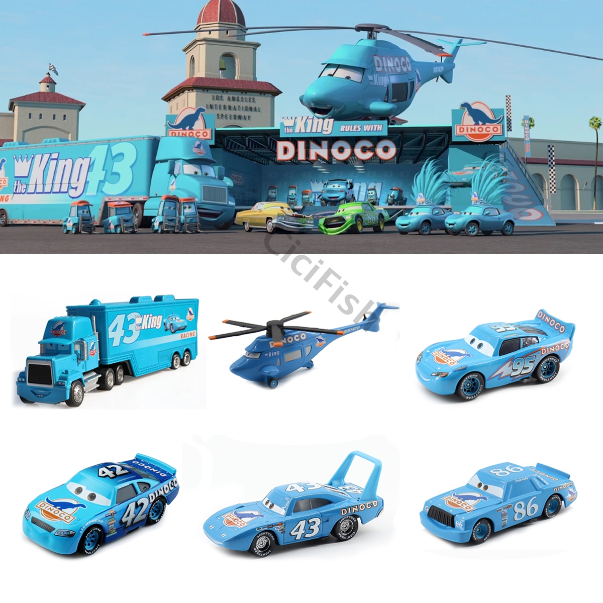 Disney Pixar Cars Dinoco Series No.43 King No.42 Cal Weathers
