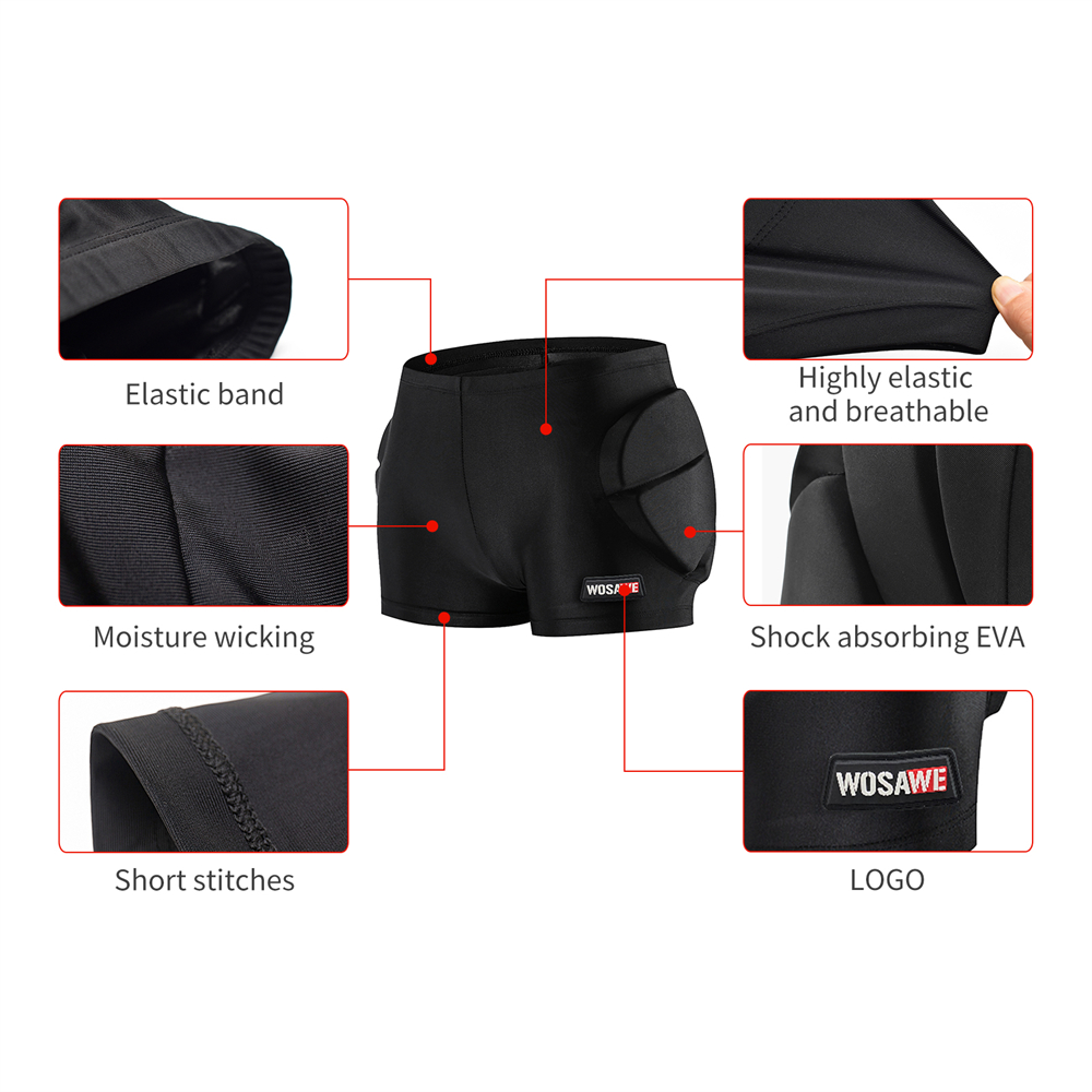 WOSAWE Ski Hip Butt Padded Protector Guards EVA Skateboard