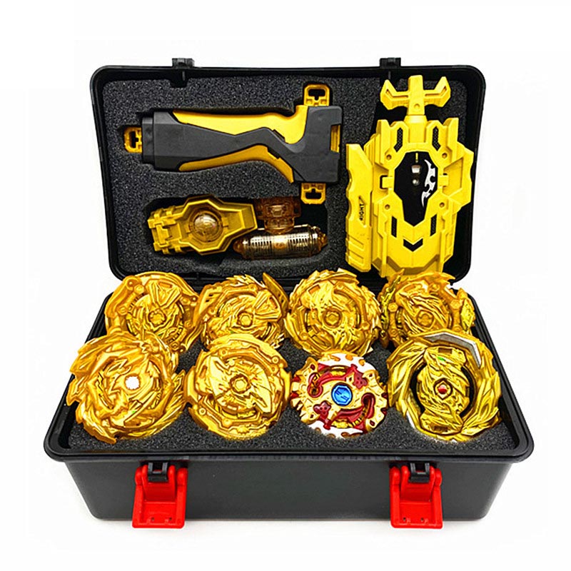 8X Gold Beyblade Burst Starter 4D Bayblade Spielzeug Geschenk+Launcher