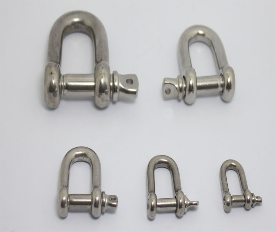 Bow Shackle Clevis D Ring Screw Lifting Boat Pin Anchor Rope M6 M8 M10 5pcs