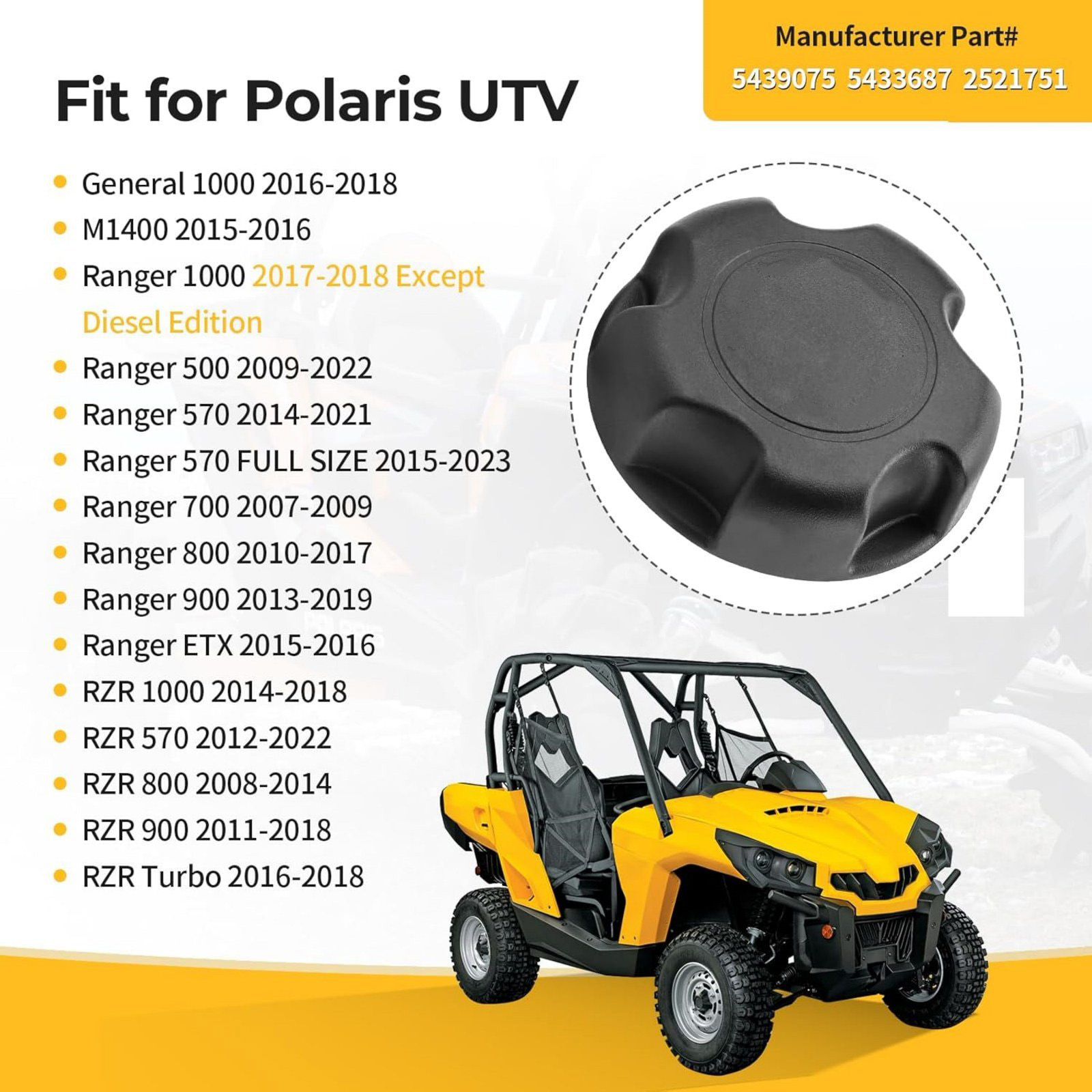Air Filter For Polaris RZR XP 1000 & Turbo – Fits 2014-2018 & 2016-2018 Models