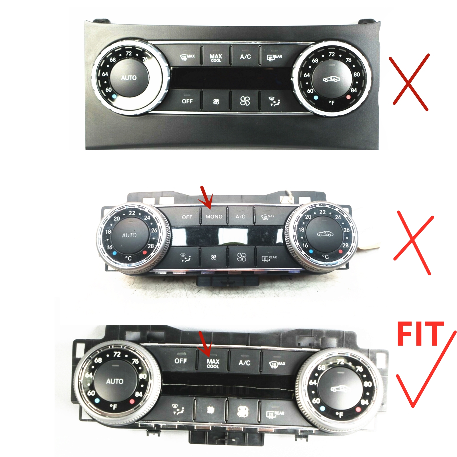 1 Set A/C Climate Control Switch Button For Mercedes Benz C GLK