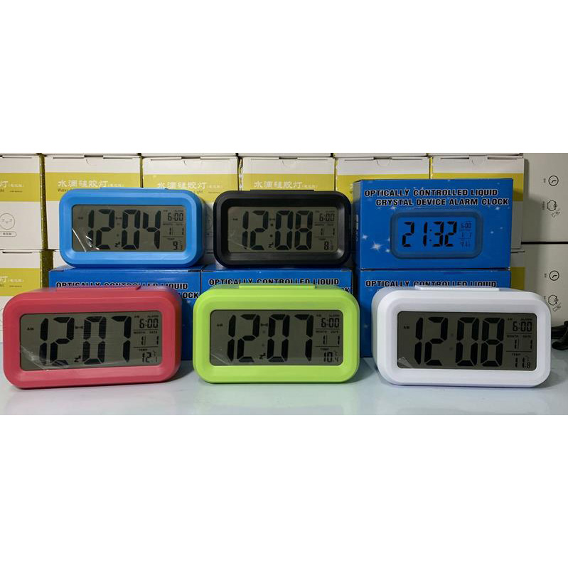 Battery Operated Desk LCD Display Digital Smart Alarm Clock Calendar ...