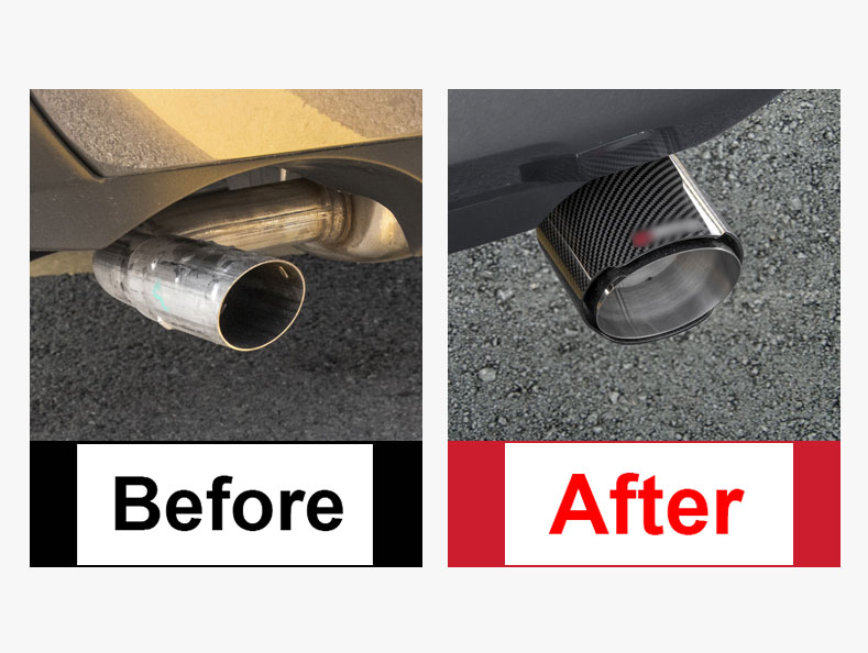 For 2019-2021 Toyota RAV4 Carbon Fiber Steel Rear Tail Exhaust Muffler