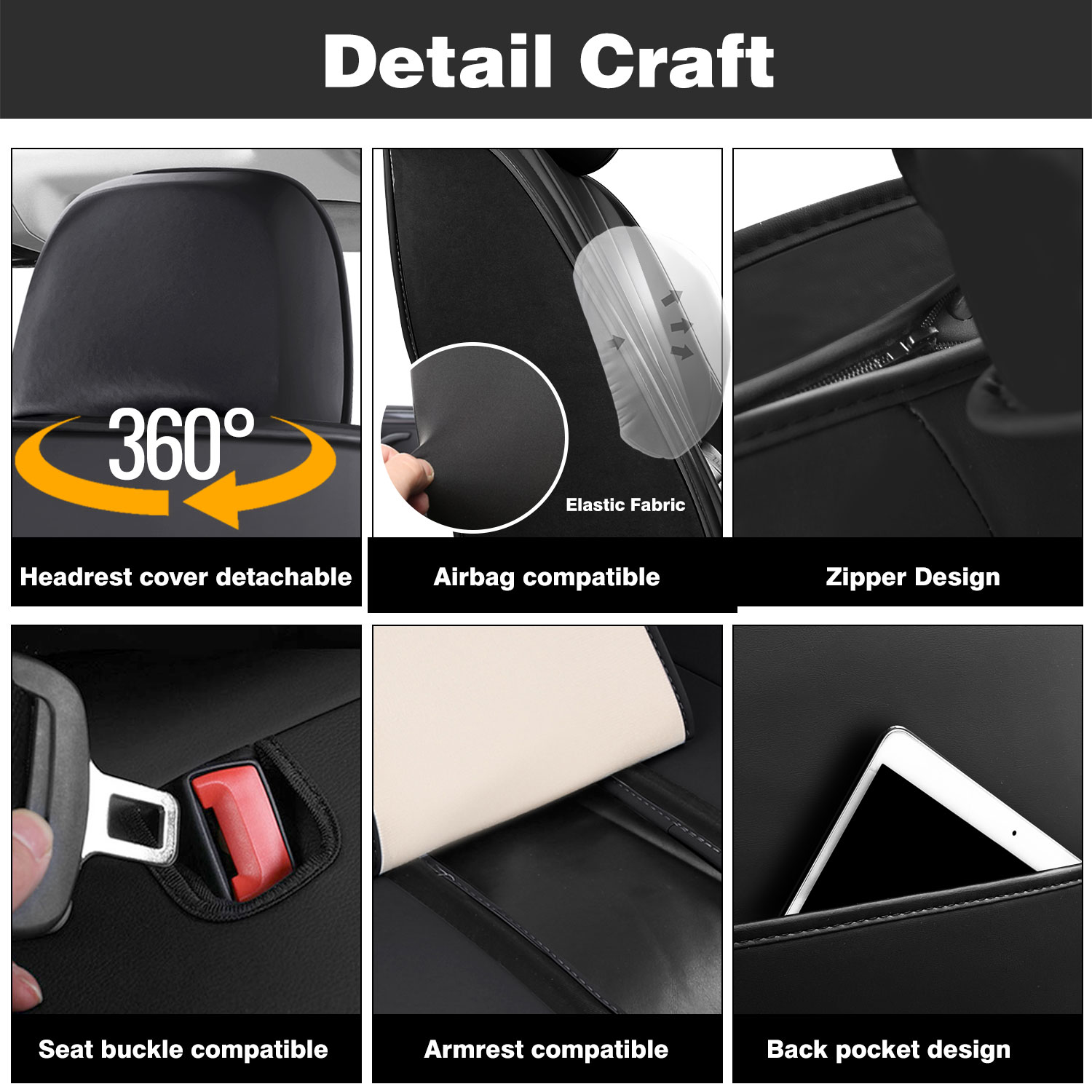 thumbnail interactive-video image 1 of Universal NAPPA Leather Car Seat Covers For Mercedes-Benz – Full Set (Front & Rear) With Airbag Compatibility 1 of 6