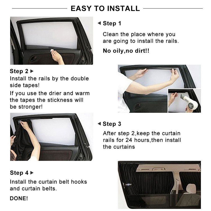 Car Truck Exterior Mouldings Trim 2pcs Universal Black Elastic