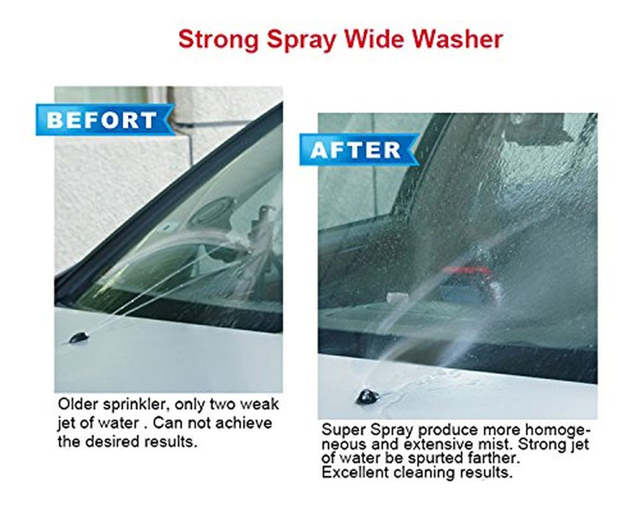 2x Universal Aluminum Windshield Wiper Water Jet Spray Washer Nozzle