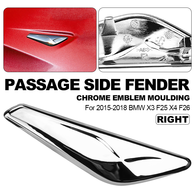 51117338570 Front Right Side Fender Trim Finisher Chrome For BMW