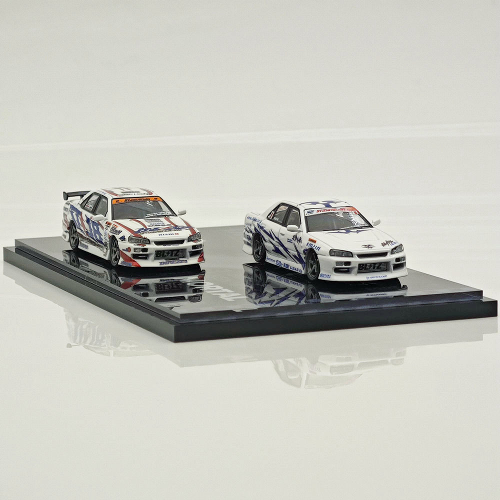 1:64 MORTAL NISSAN SKYLINE ER34 URAS D1GP BLITZ DUNLOF Diecast