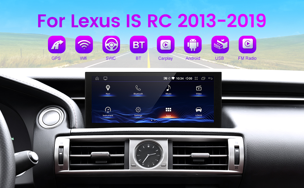 Android screen for Lexus IS250 RC F