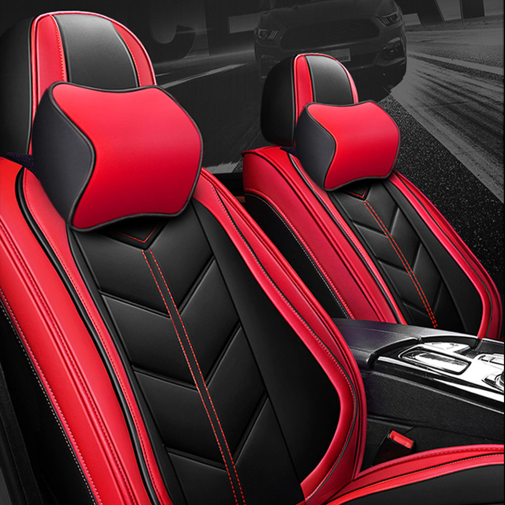 Luxury Pu Leather Car Seat Covers Frontandrear Set Universal 5 Seats Car Suv Truck Ebay