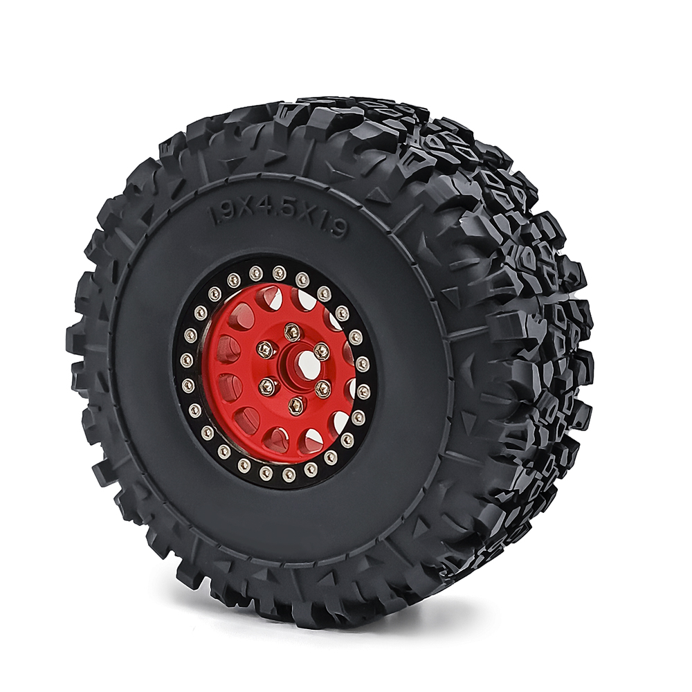 RC 1.9 Inch Beadlock Wheels 4-Pack | Aluminum Alloy Rims For SCX10/TRX4/CC01 Crawlers | Matte Black & Blue