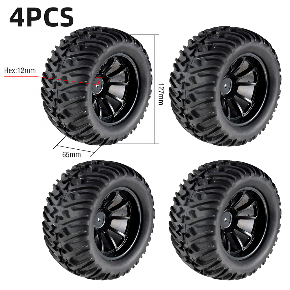 Hosim 55 * 115 Mm RC Tires, All Terrain Soft Tire Mounted On 12mm Hex
